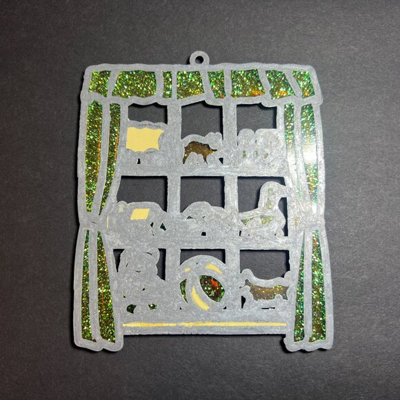 VTG Glitter Multicolor Plexiglass Acrylic Toy Store Window Suncatcher Ornament - Picture 5 of 5